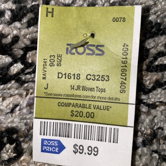 Navy blue blouse with red and white stripes - Picture 3 of 4